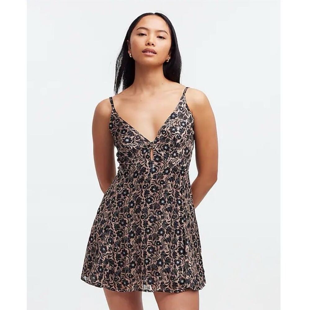 Sabina Musayev Frisia Mini Dress WMNS S Black Cream Floral Cutout Dark Feminine